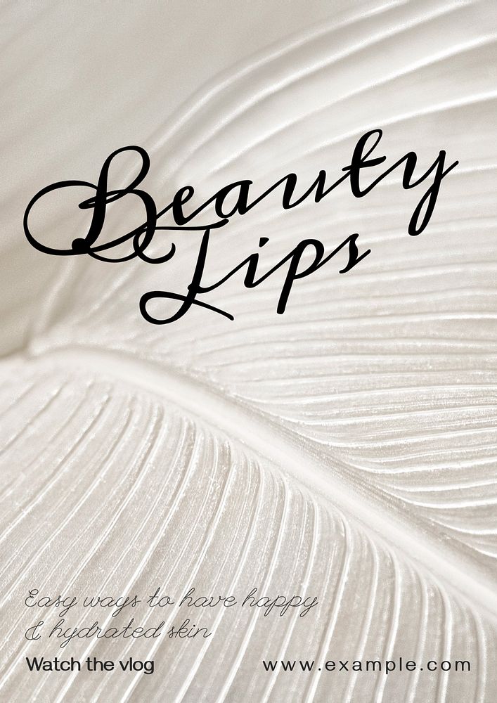 Beauty tips poster template, editable text & design