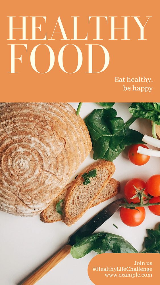 Healthy food  Instagram story template, editable text