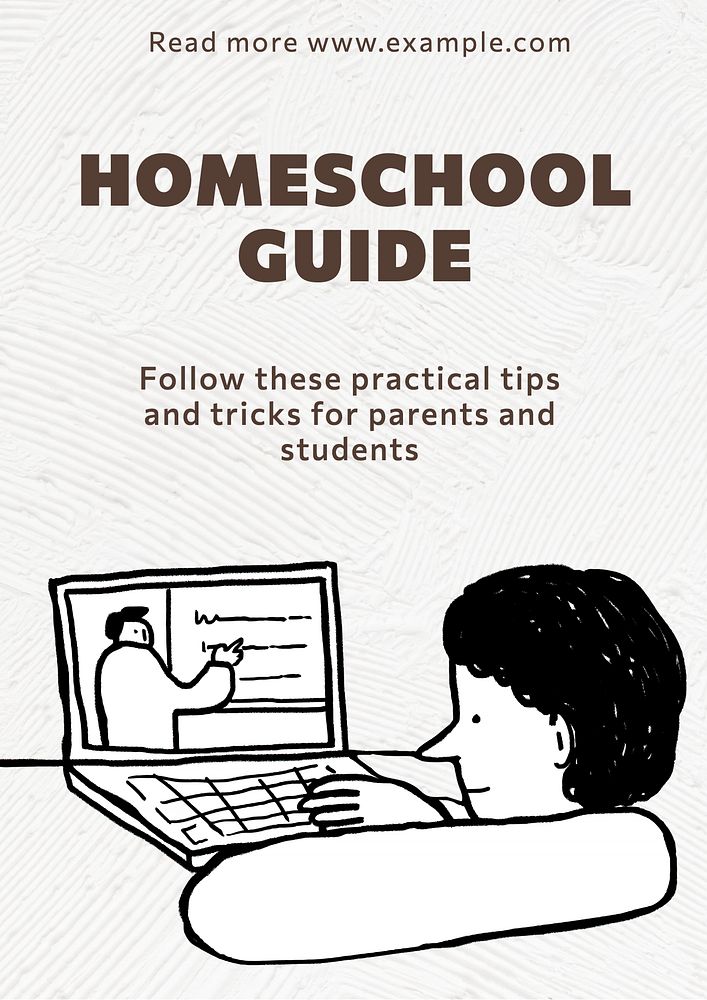 Homeschool guide poster template, editable text & design