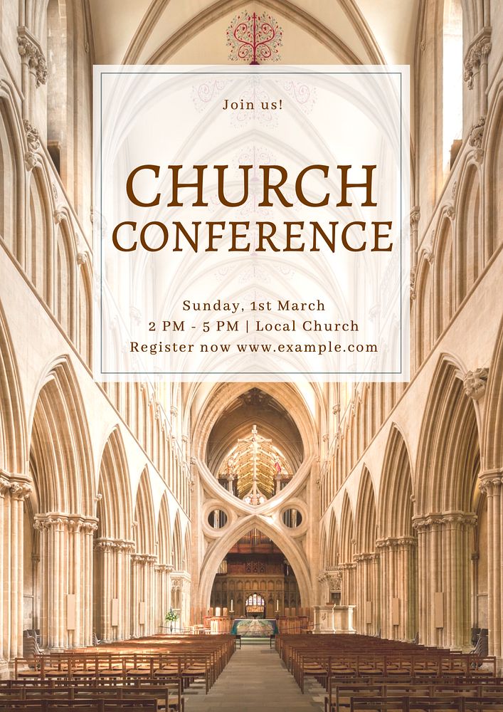 Church conference  poster template, editable text & design