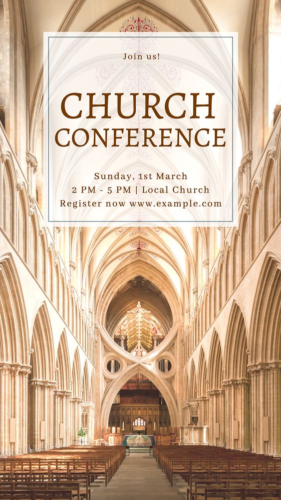 Church conference  Instagram story template, editable text