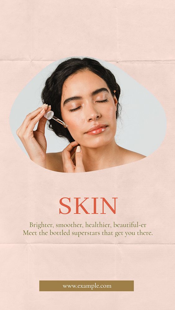 Skin care Instagram story template, editable text