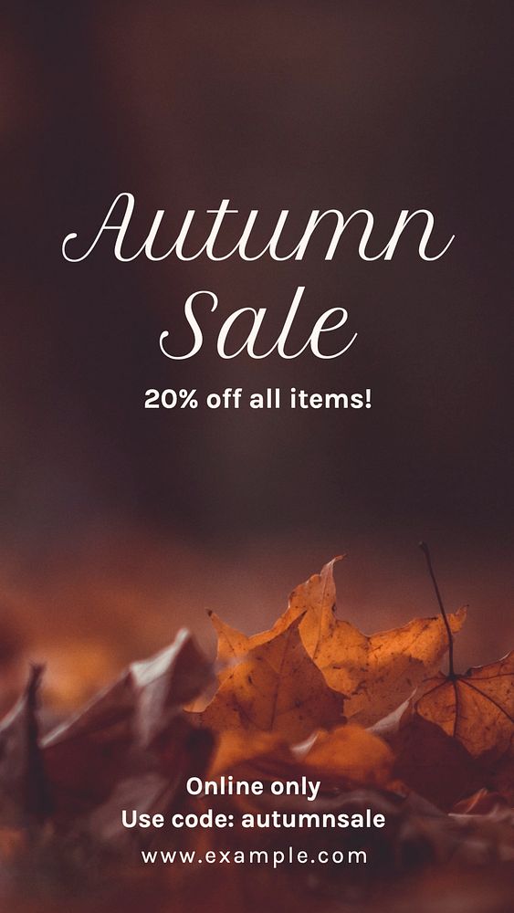 Autumn sale Instagram story template, editable text