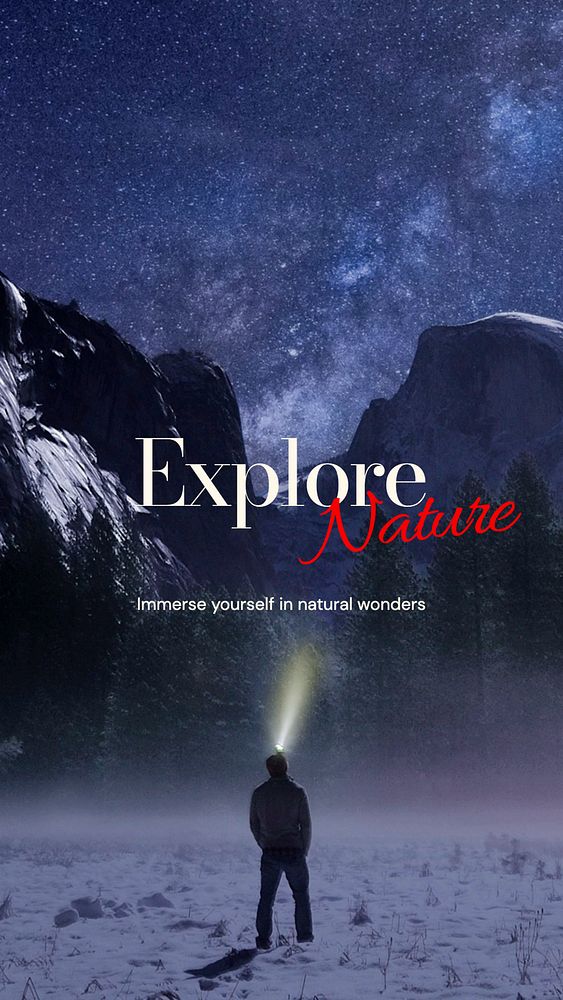 Explore nature Instagram story template, editable text