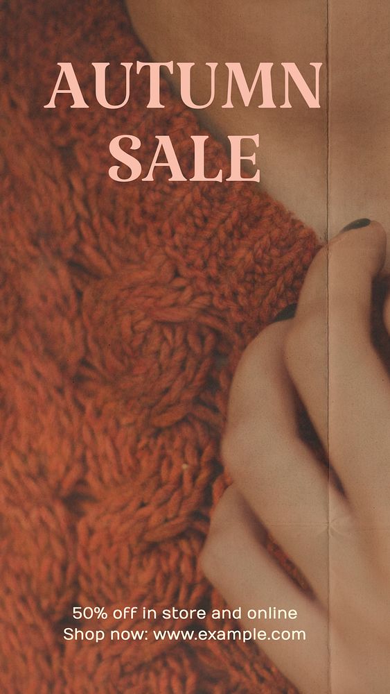 Autumn sale Instagram story template, editable text