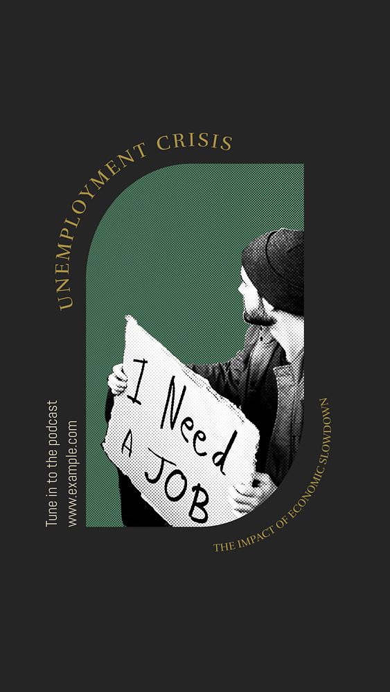 Unemployment crisis social story template, editable text