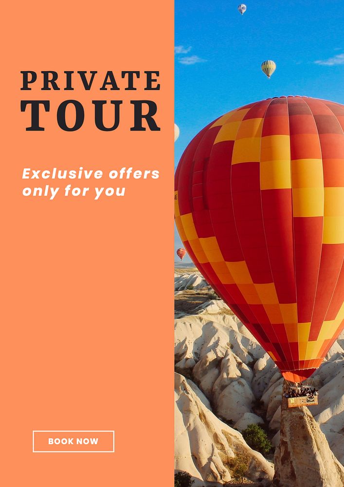 Private tour   poster template, editable text & design