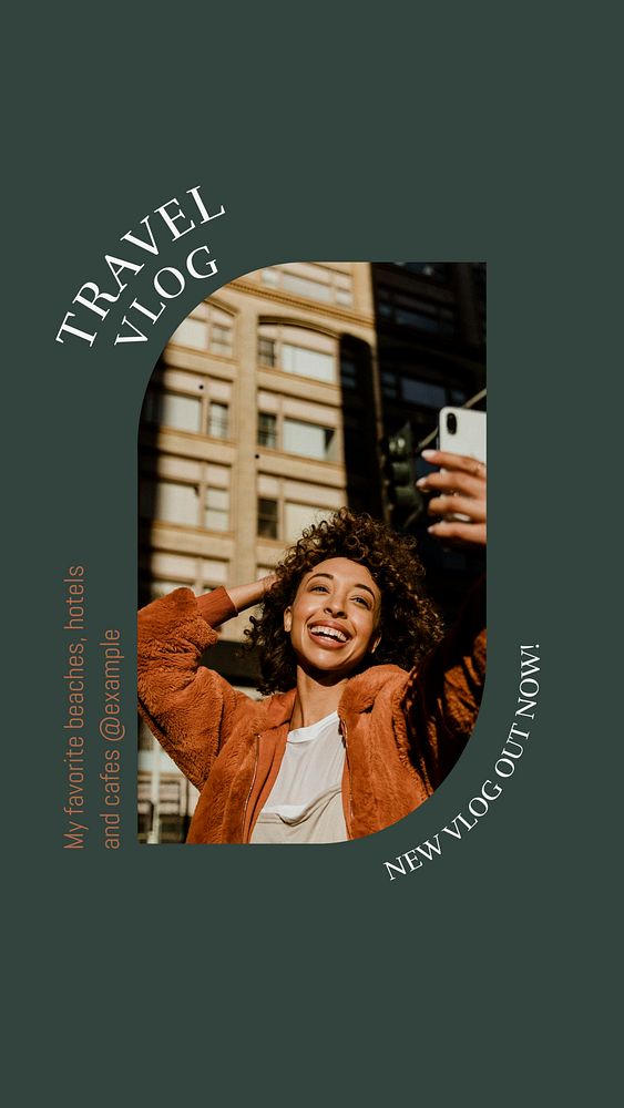 Travel vlog Instagram story template, editable design