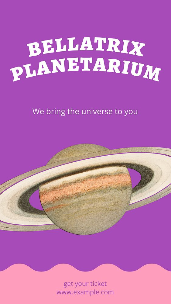 Planetarium blog Instagram story template, editable text and funky design