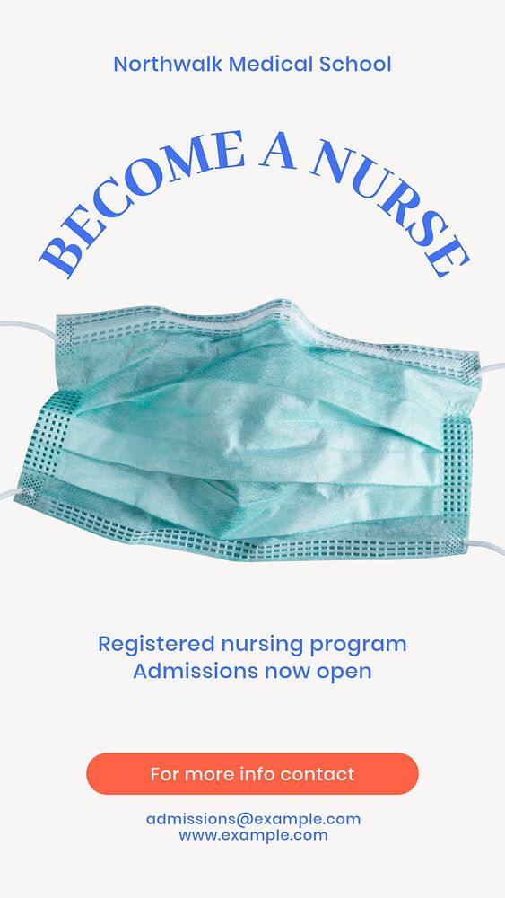 Nursing program Instagram story template, editable design & text