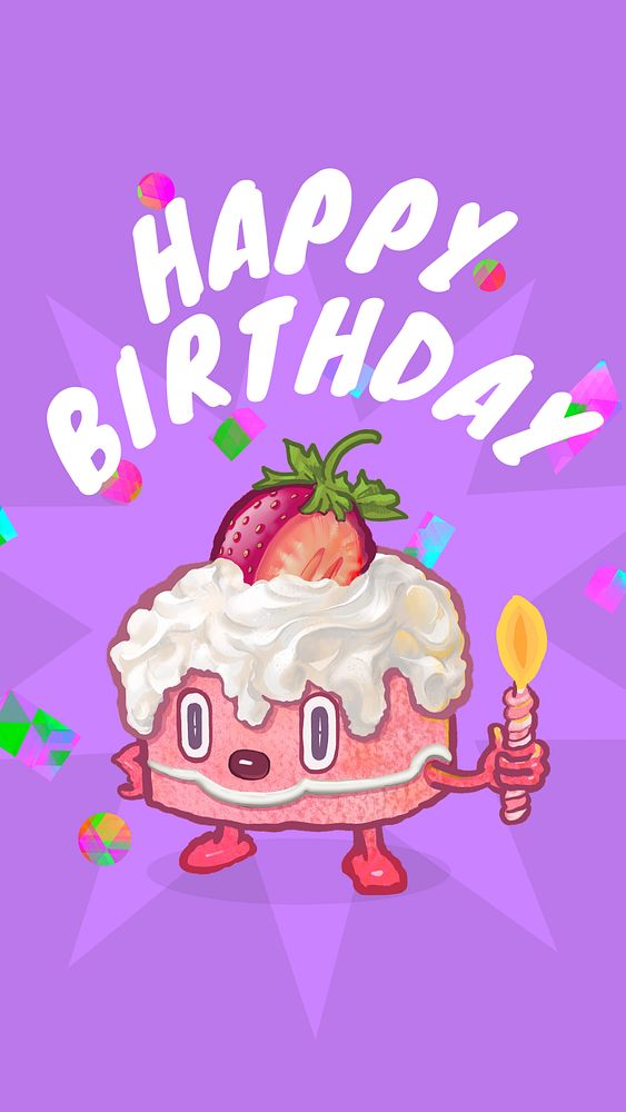 Happy Birthday Instagram story template, editable design