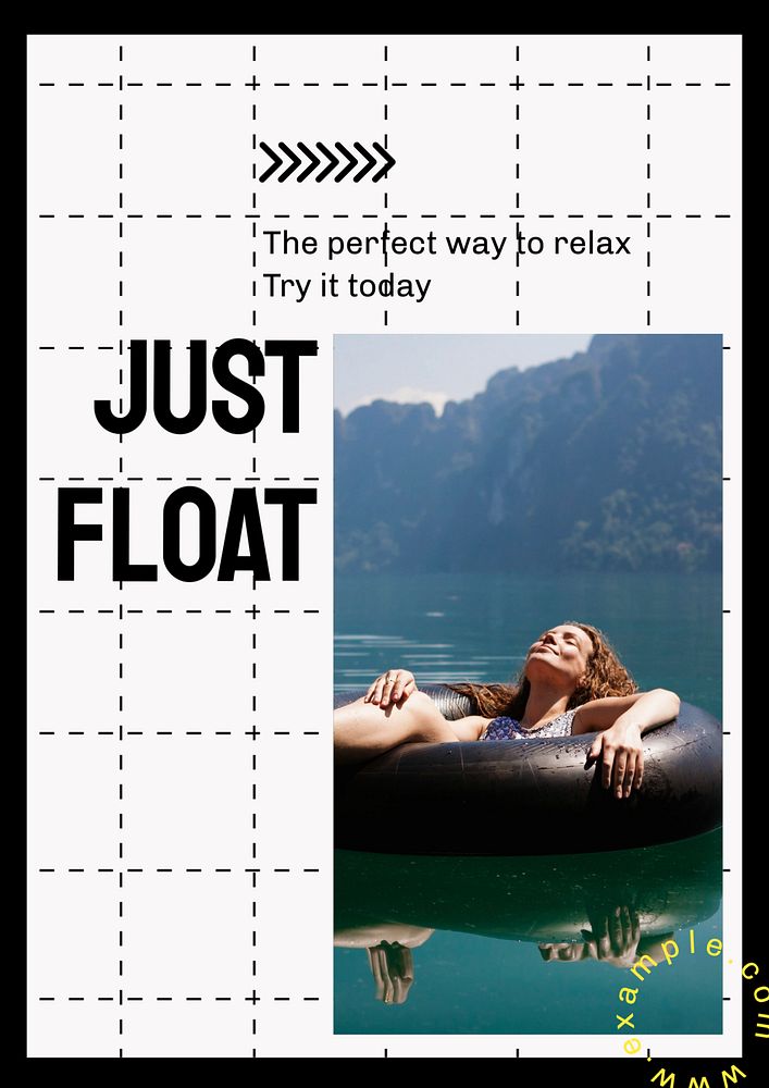 Floating editable poster template