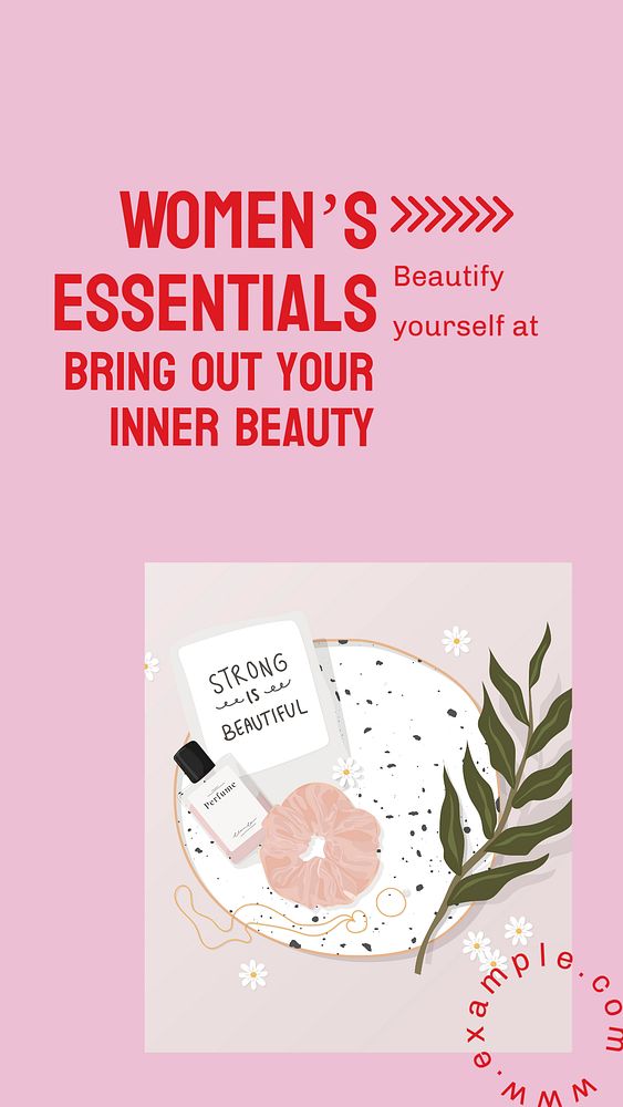 Women’s essentials story template, editable social media design