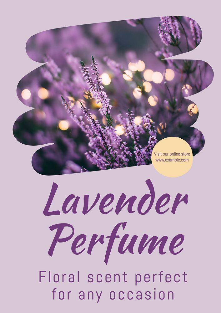 Lavender perfume  poster template, editable text and design