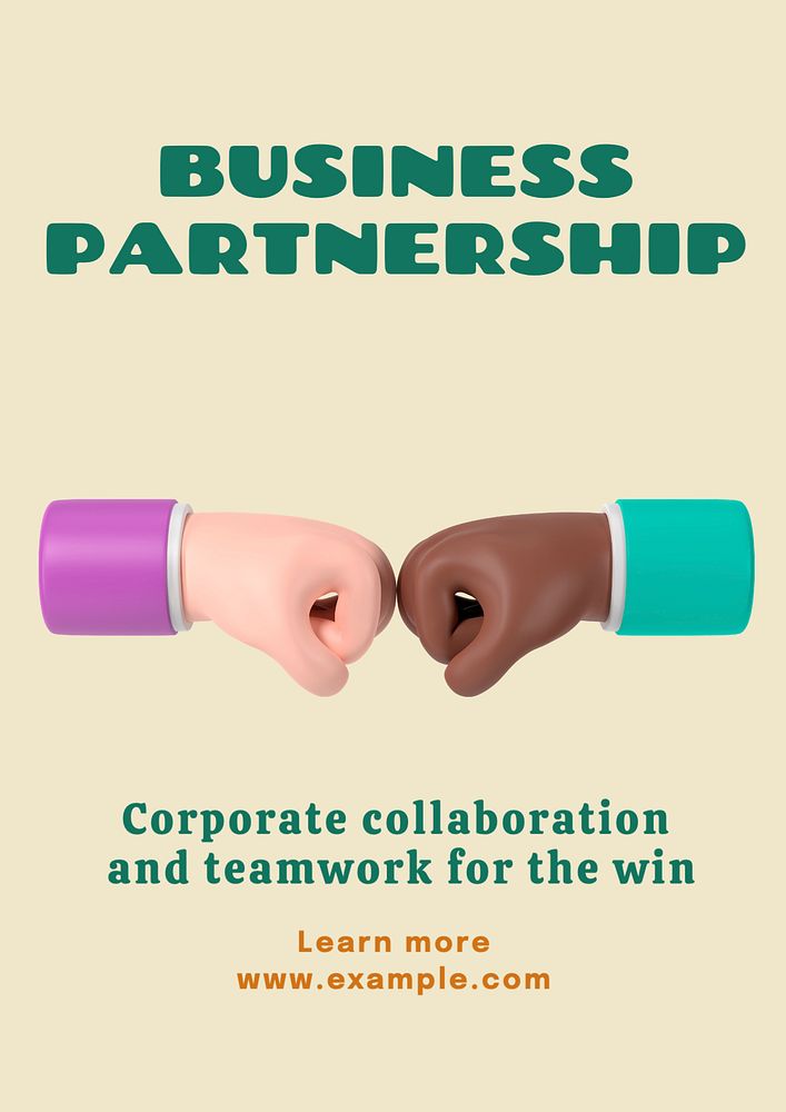 Business partnership  poster template, editable text and design