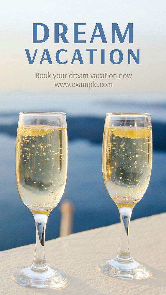 Dream vacation Instagram story template, editable text