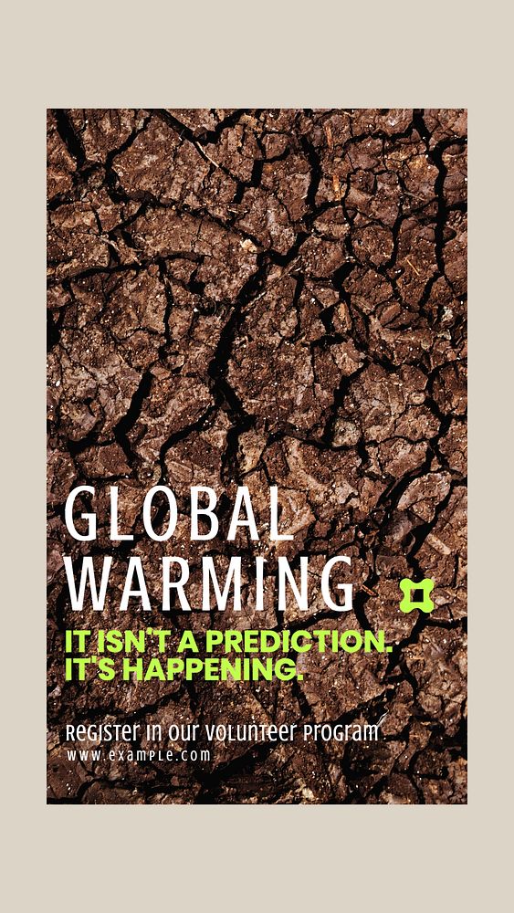 Global warming Instagram story template, editable text