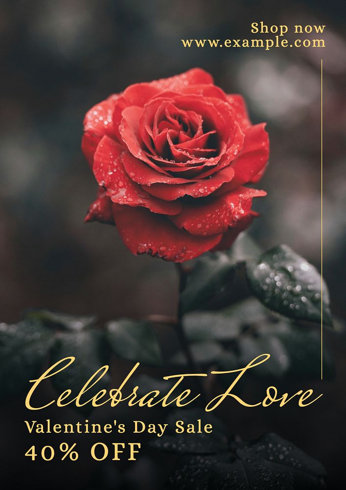 Celebrate love sale poster template, editable text and design