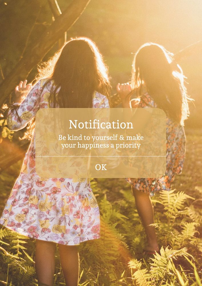 Self love notification  poster template, editable text & design