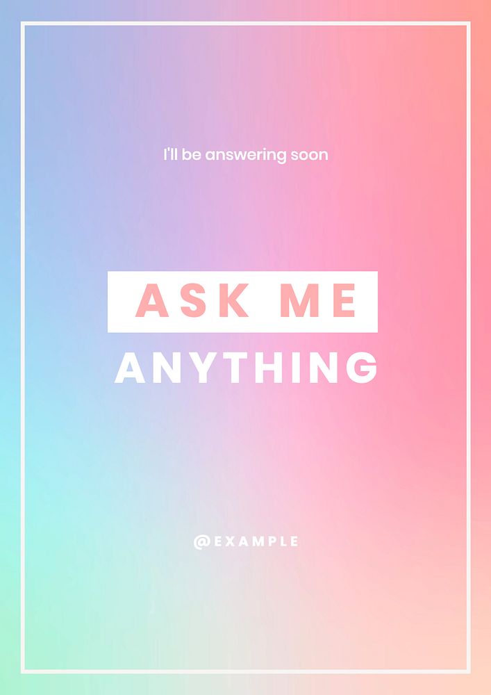 Ask me poster template, editable text & design