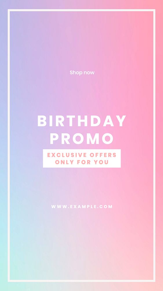 Birthday promo Instagram story template, editable text