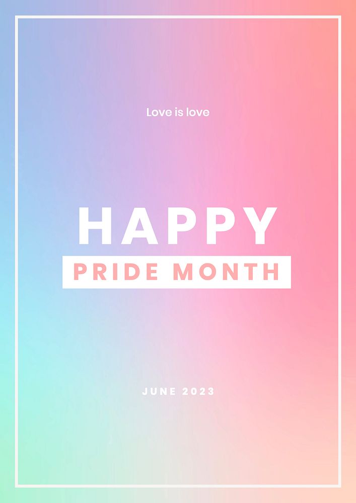 Pride month poster template, editable text & design