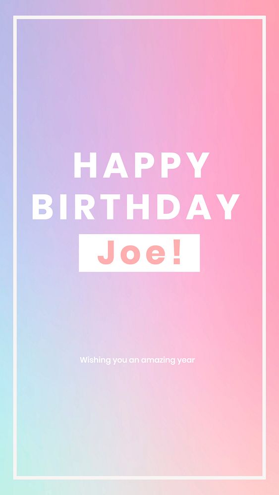 Happy birthday Instagram story template, editable text