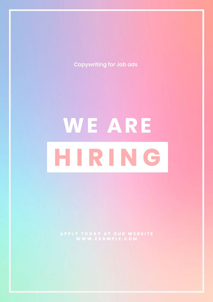 Job ad poster template, editable text & design