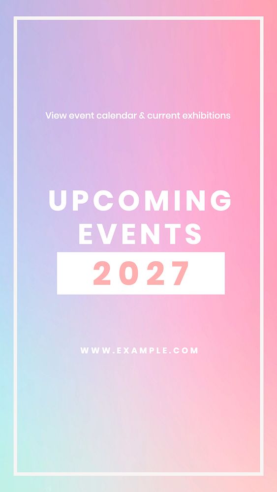 Upcoming events Instagram story template, editable text