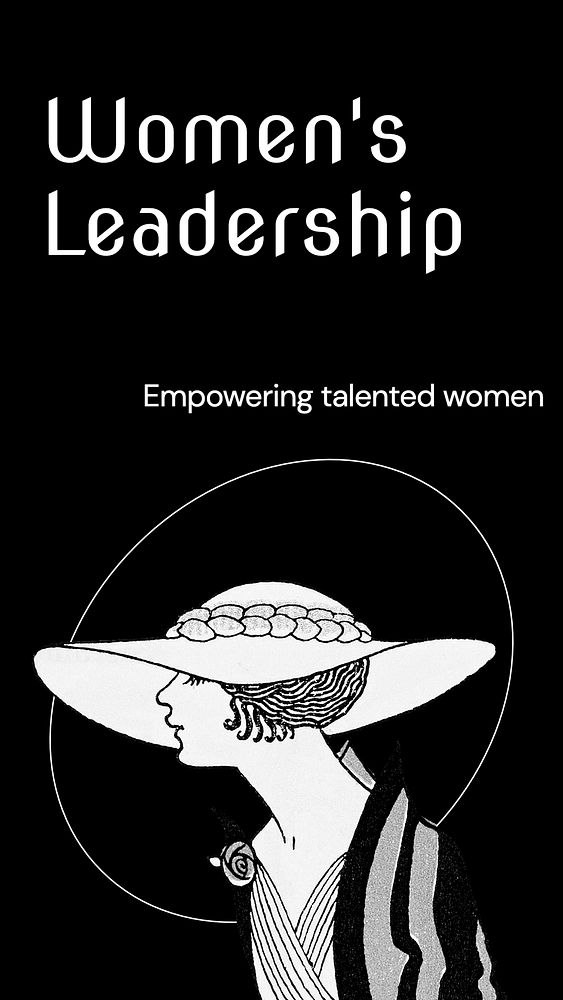 Women's leadership course Instagram story template, editable text