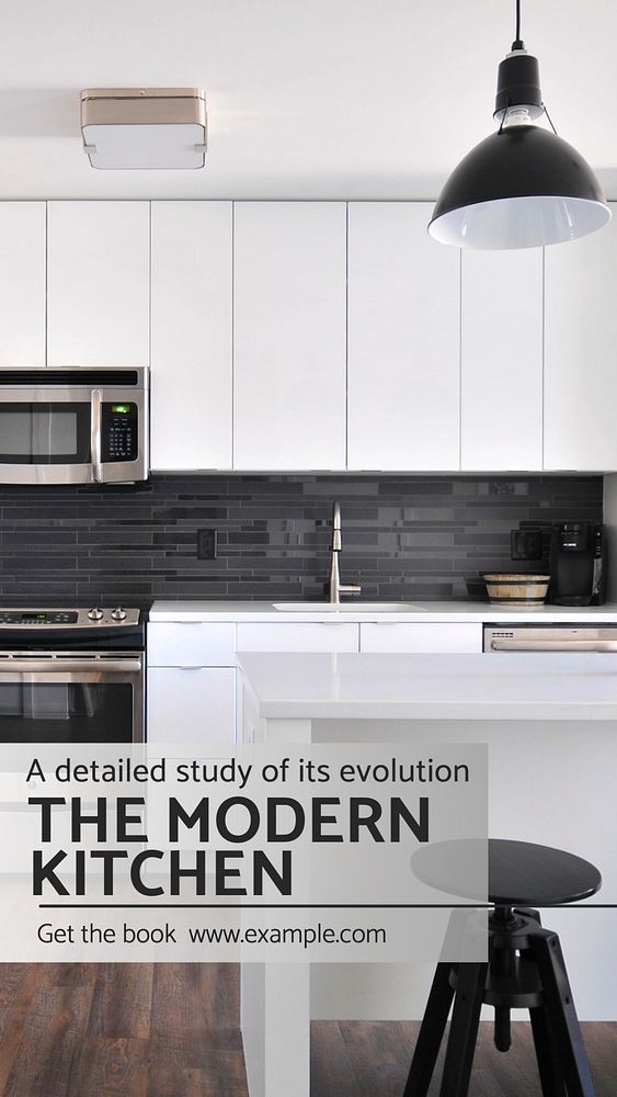 Modern kitchen Instagram story template, editable text