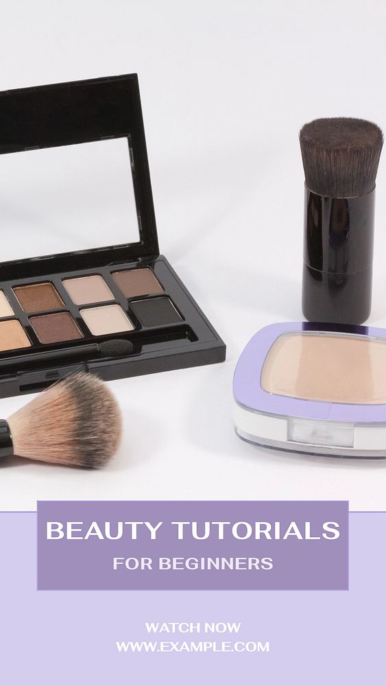 Beauty tutorials Instagram story template, editable text