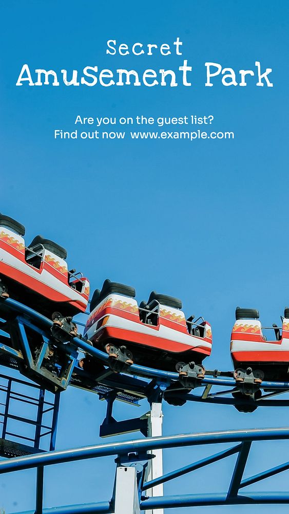 Amusement park Instagram story template, editable text