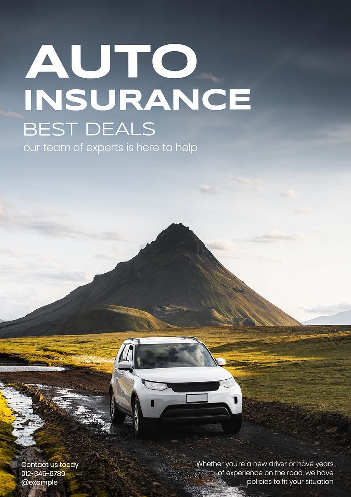 Auto insurance deals flyer template, editable design