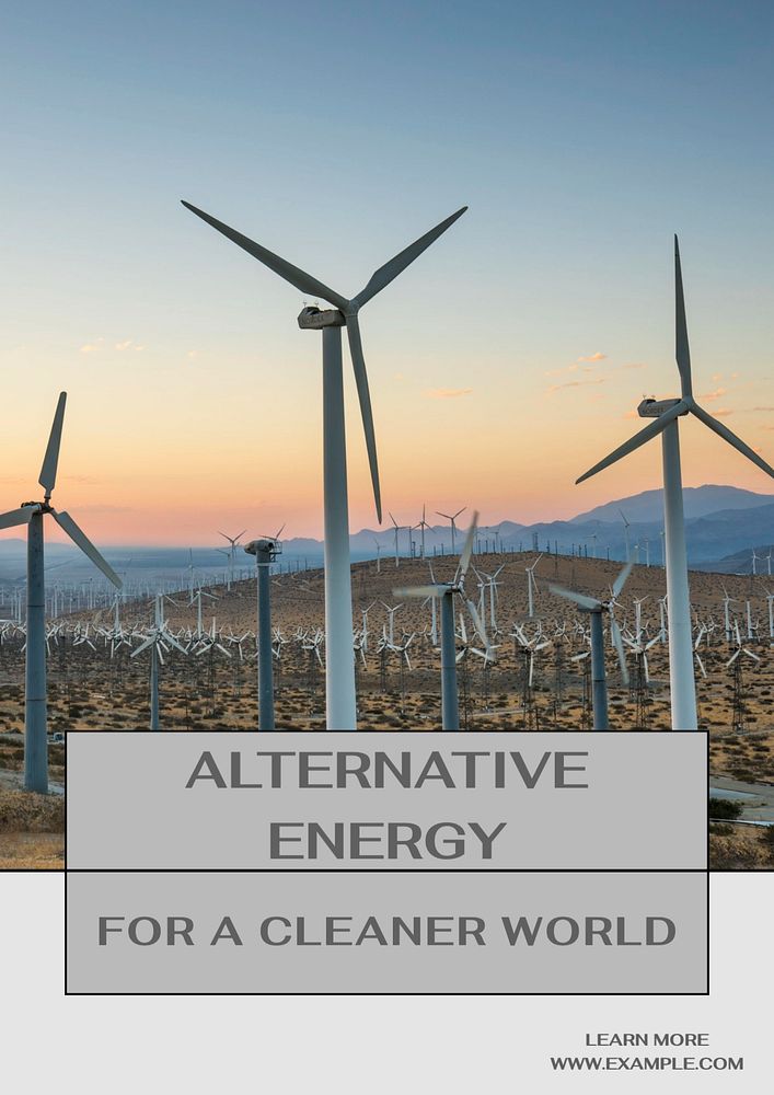 Alternative energy poster template, editable text & design