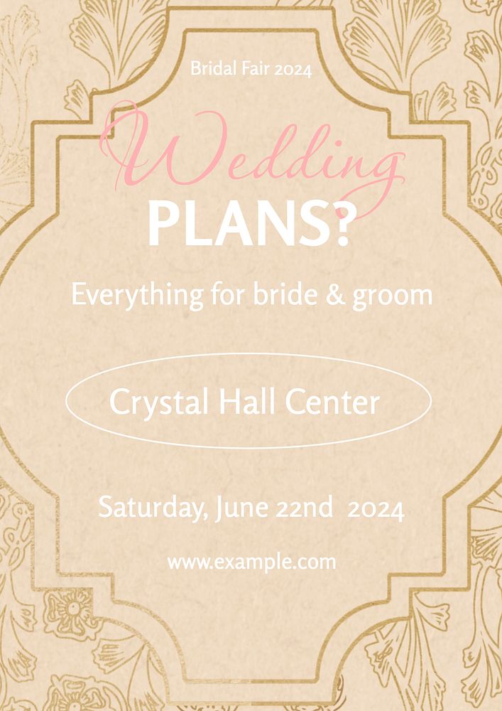 Wedding plans poster template, editable text and design