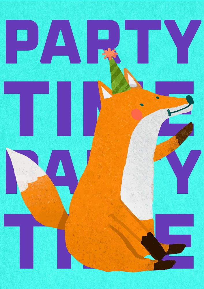 Party time poster template, editable text and design