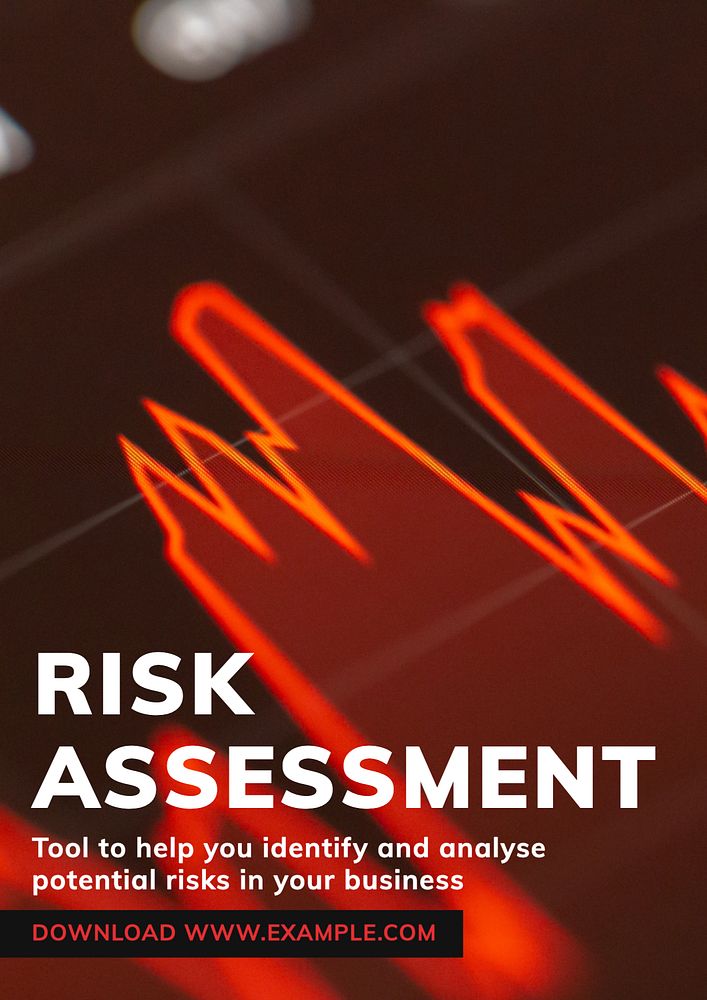 Risk assessment poster template, editable text and design