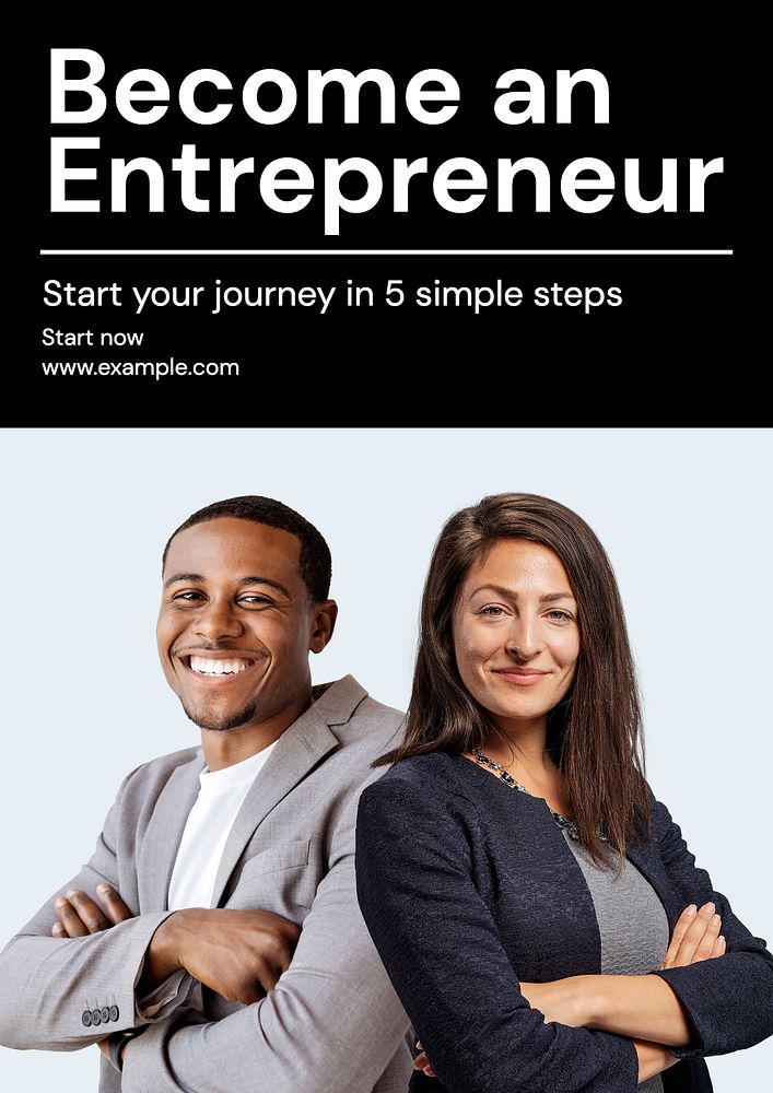 Become an entrepreneur  poster template, editable text and design