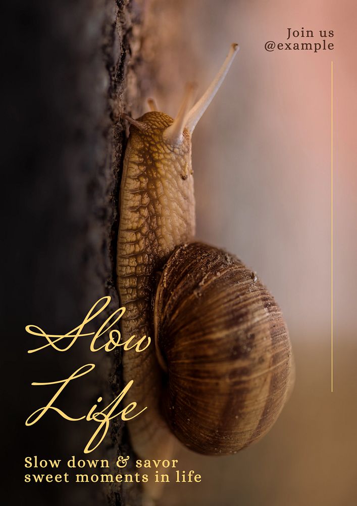 Slow life poster template, editable text and design