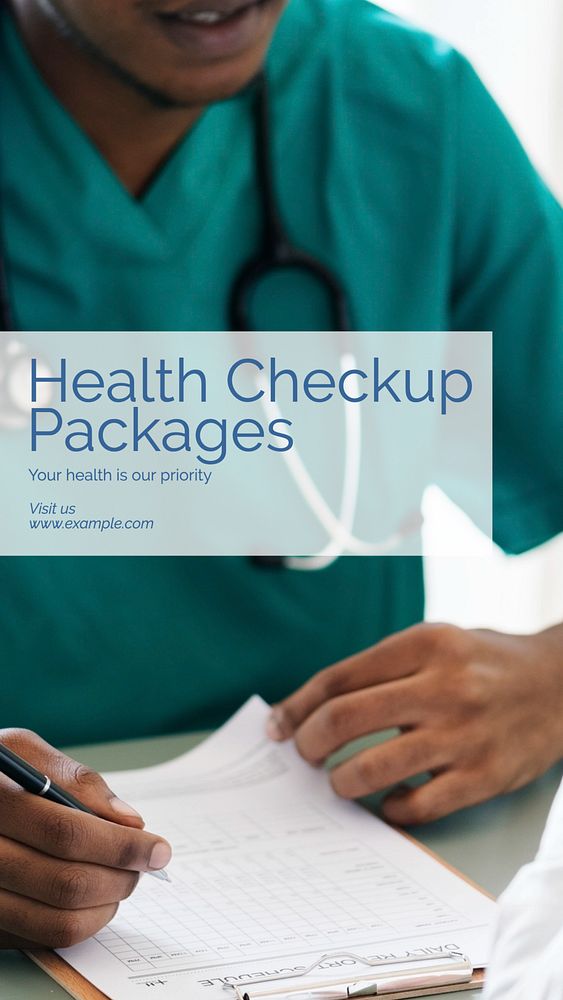 Health checkup packages  Instagram story template, editable text