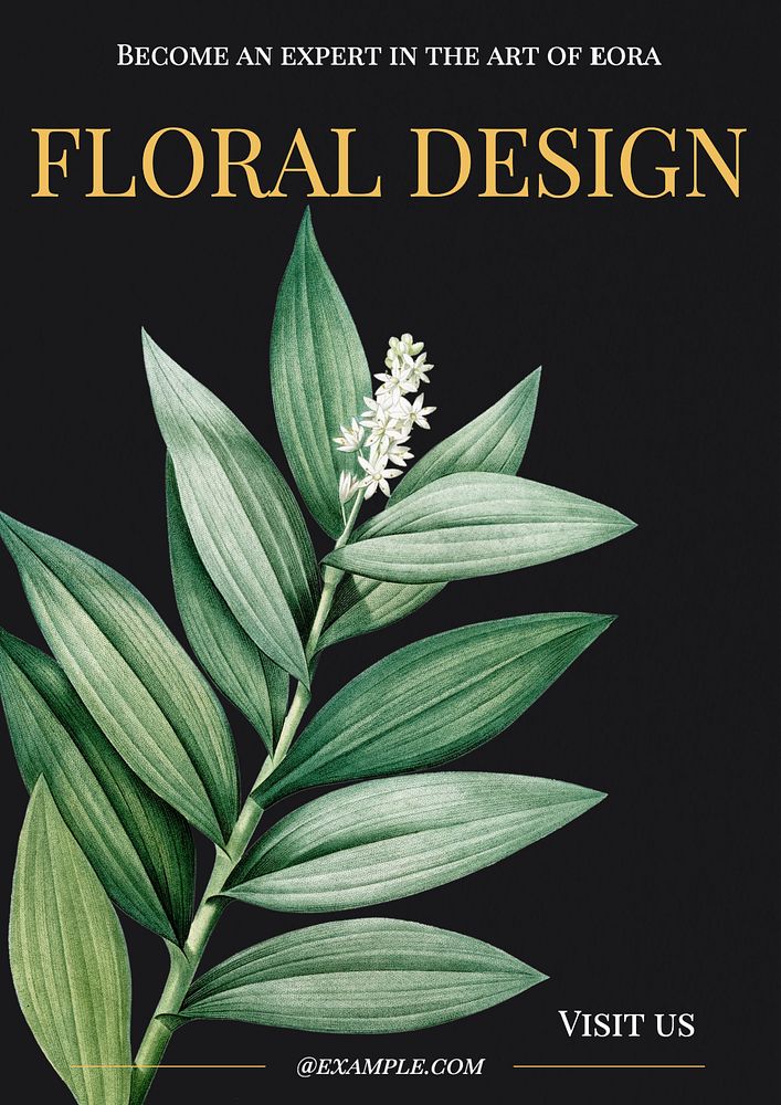 Floral design  poster template, editable text and design