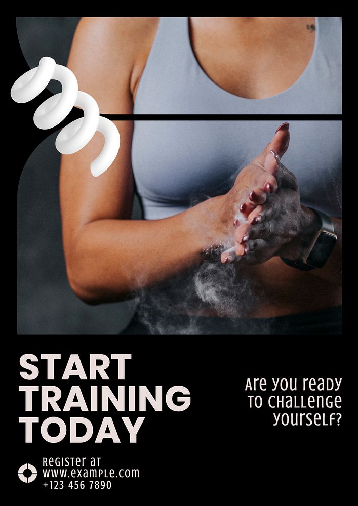 Training & fitness  poster template, editable text and design