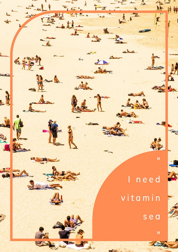 Vitamin sea poster template, editable text and design