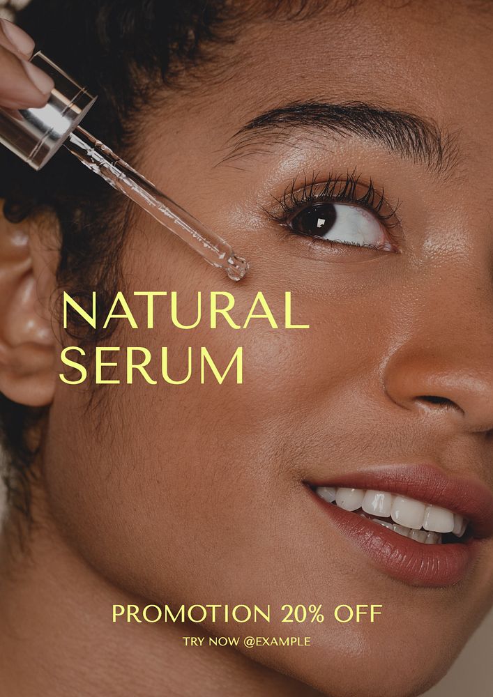 Natural serum poster template, editable text and design