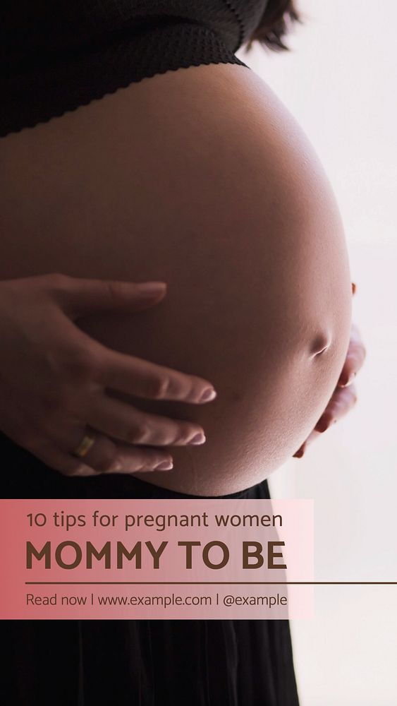 Pregnant mom Instagram story template, editable text