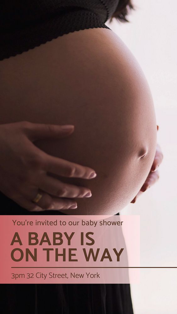 Baby shower Instagram story template, editable text