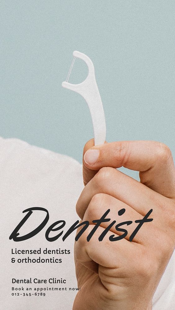 Dentist Instagram story template, editable text