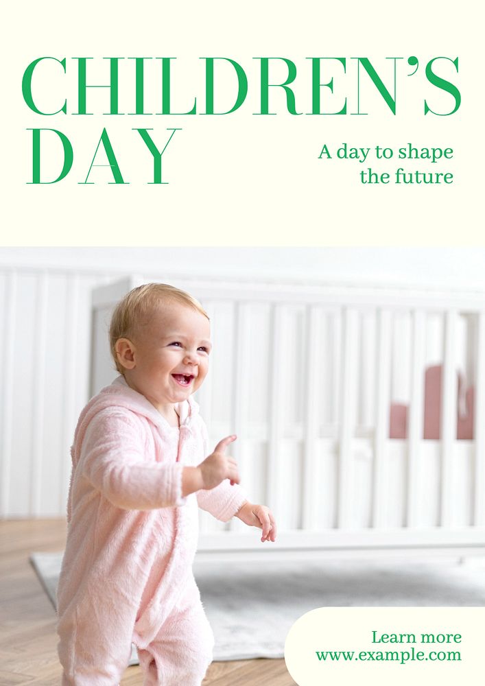 World children's day poster template, editable text and design