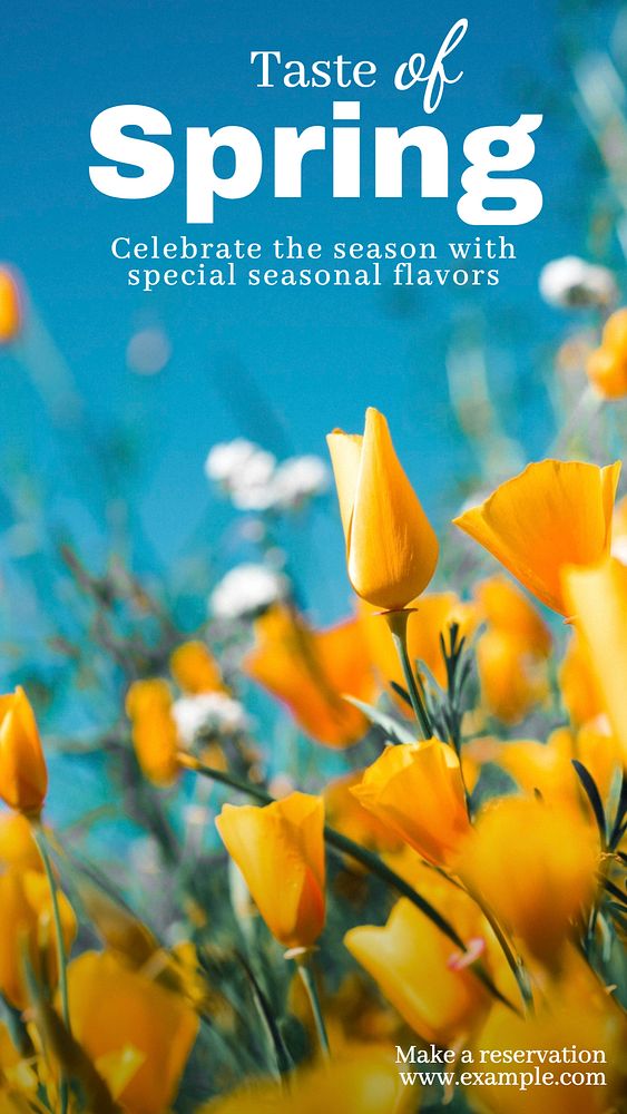 Taste of spring Instagram story template, editable text